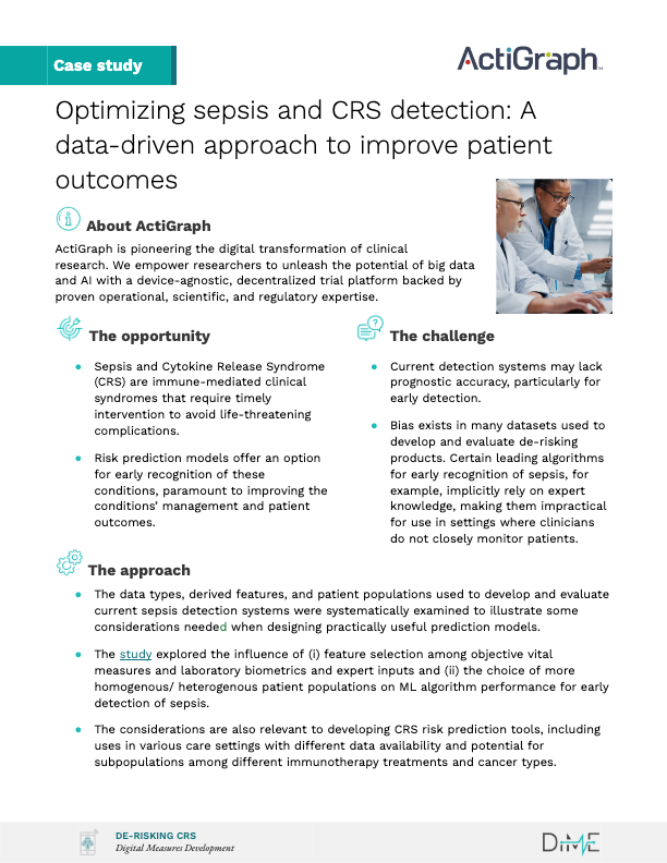 Optimizing sepsis and CRS detection: A data-driven approach to improve patient outcomes