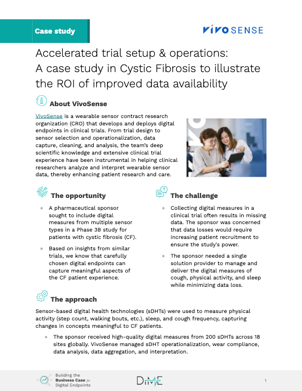 Accelerated trial setup & operations: A case study in Cystic Fibrosis to illustrate the ROI of improved data availability